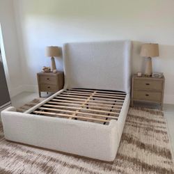Brand New Trending Boucle Queen Bed / Cama Queen en Tendecia Boucle Nueva a Estrenar … fast delivery 🚚