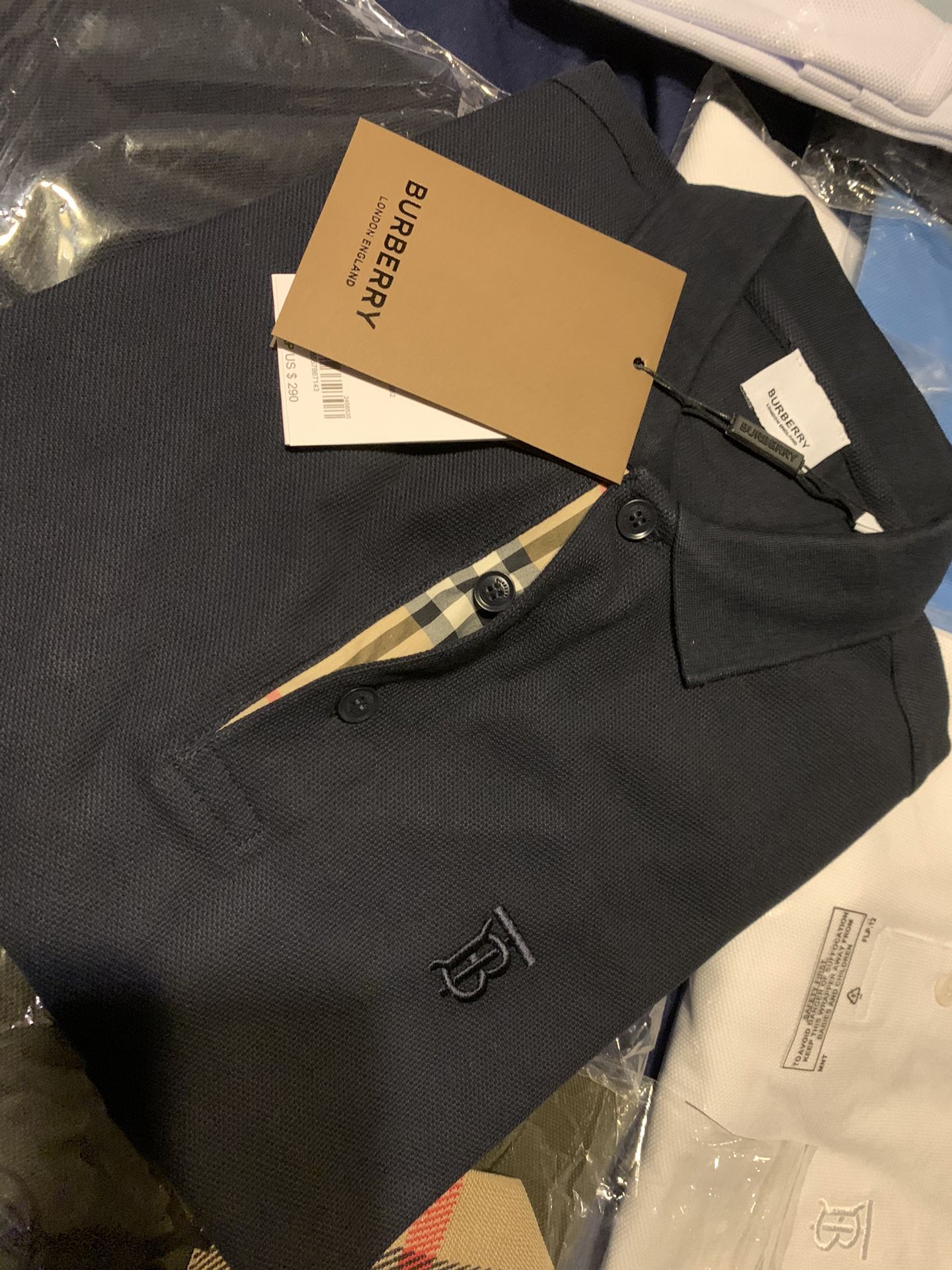Navy Burberry Polo