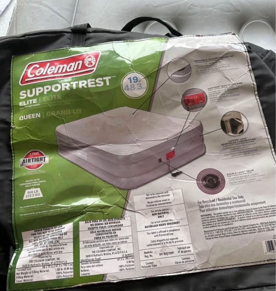 Coleman SupportRest Elite Double-High Air Mattress with 120V Built-In Pump, Queen Sized