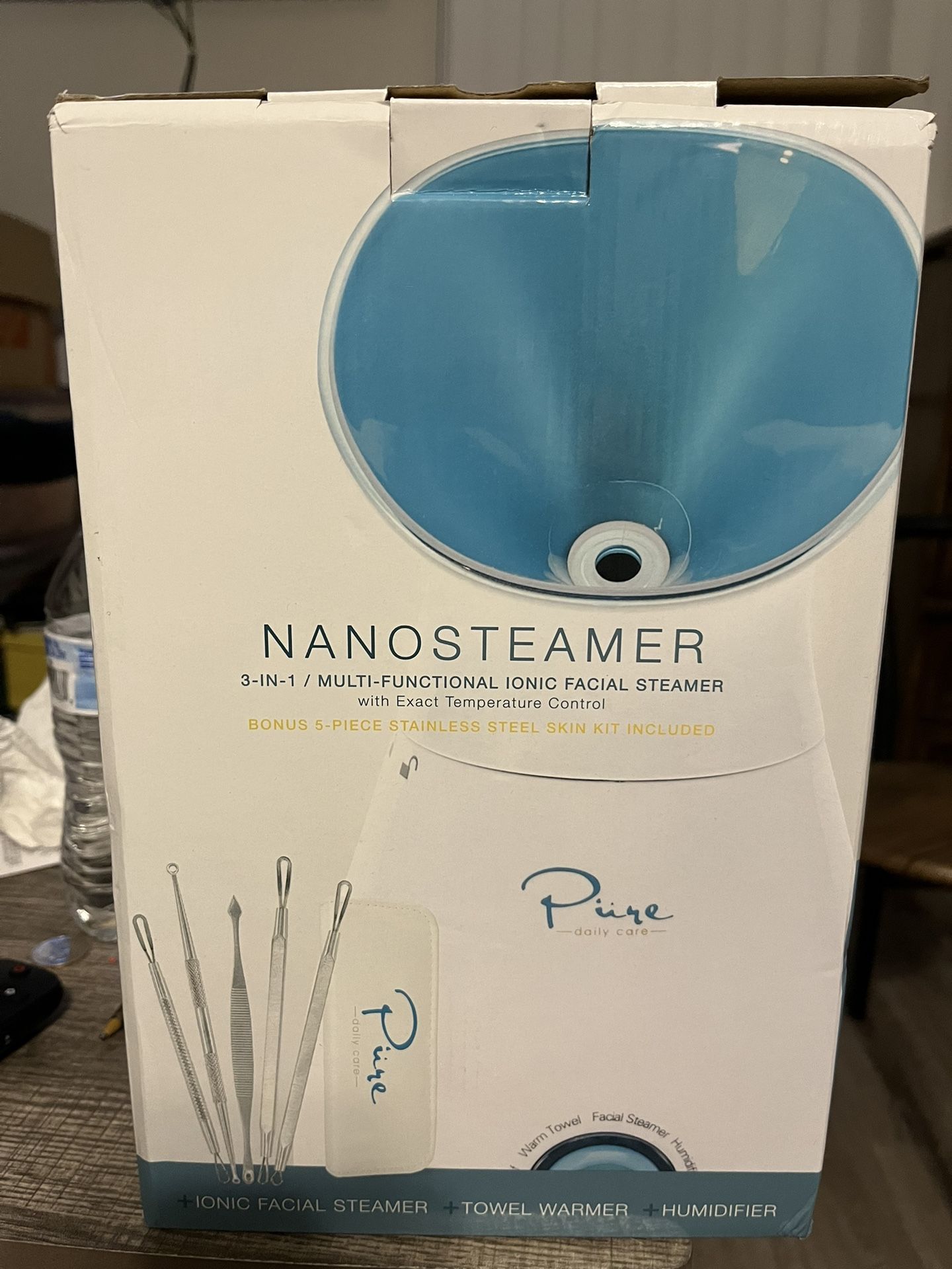 NanoSteamer Large 3-in-1 Nano Ionic Facial Steamer with Precise Temp Control
