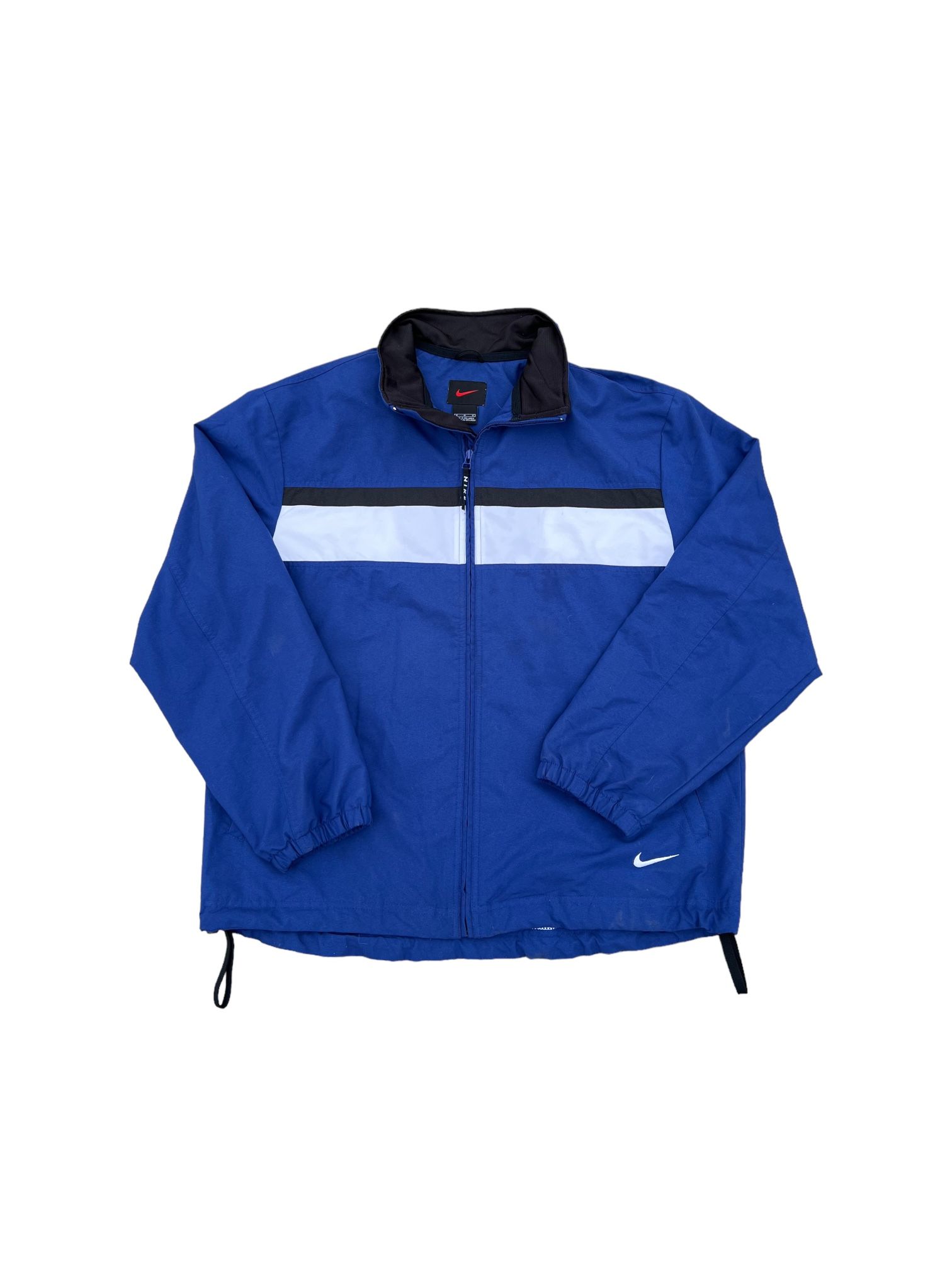 Nike Nylon Full Zip Lined Windbreaker 90s Black Tag VTG