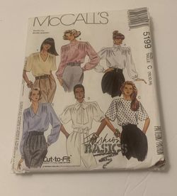 Vintage McCall's Pattern 5199 Misses' Blouse & Scarf Sewing Pattern Size 10-14