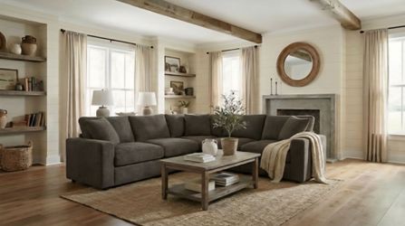 Sectional Grey Fabric. New Especial price