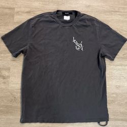 Ksubi T Shirt Mens Large Gray Spell Out Logo Cotton Crewneck Short Sleeve