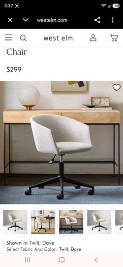 2 pcs- office chair/ WEST ELM- office chair (dove grey)