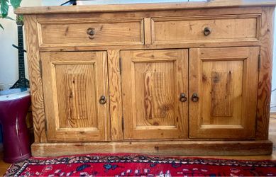 Solid Pine Rustic Farmhouse Sideboard / Buffet Cabinet – 60” Wide