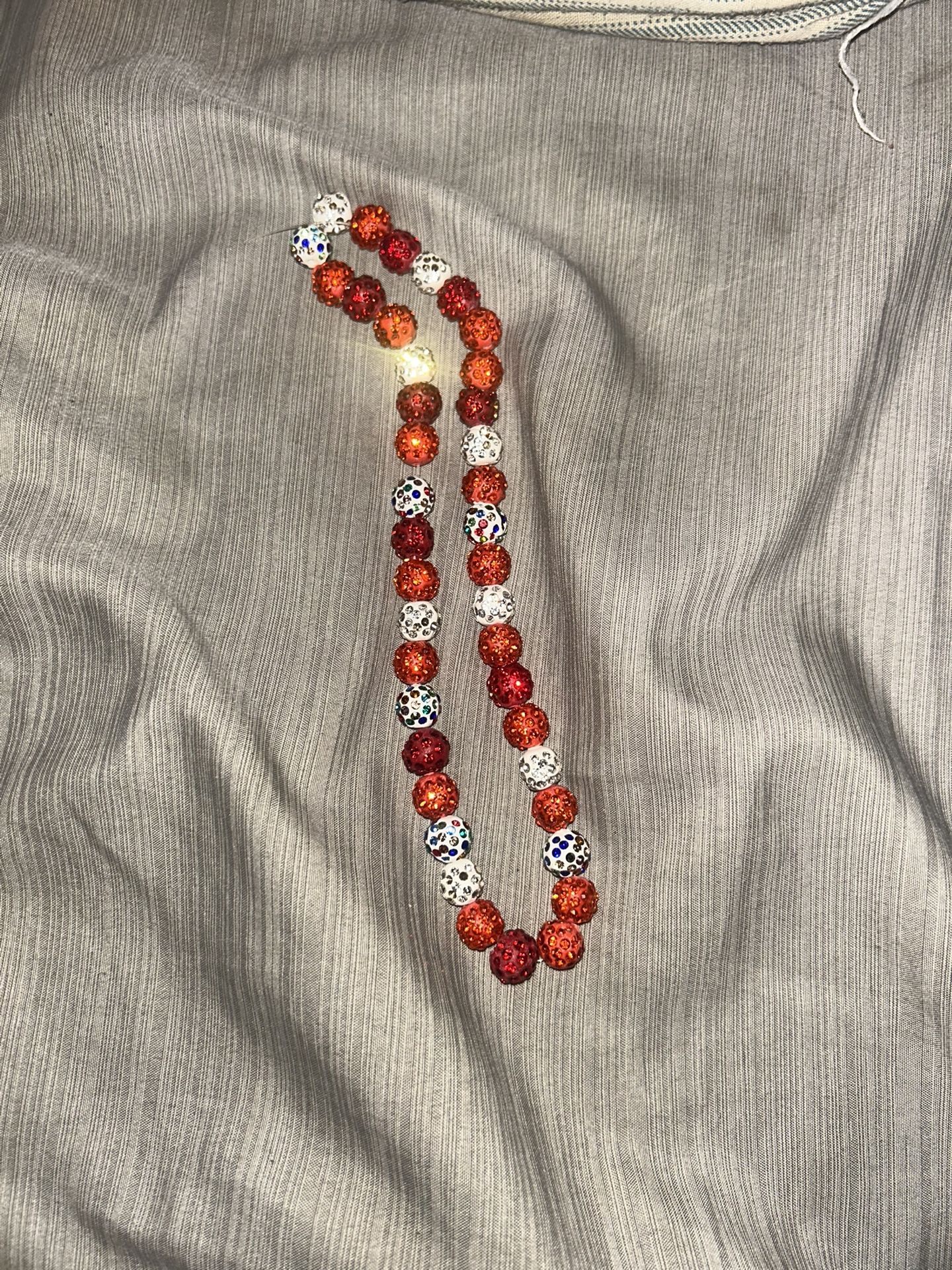Baseball Rhinestone Necklace
