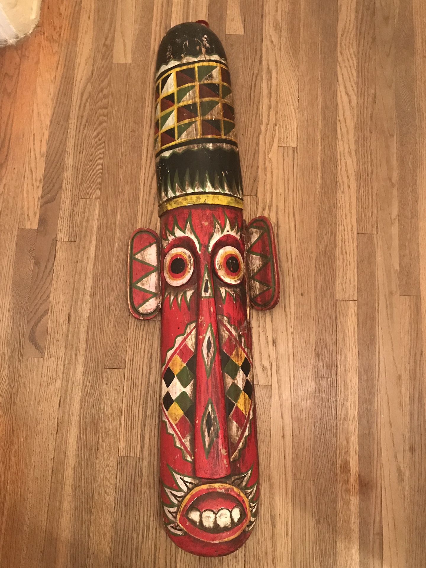 Polynesian Hawaiian wood wall mask art