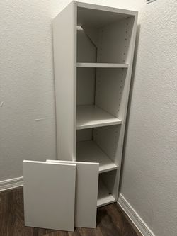 15x12x41” white wooden shelf