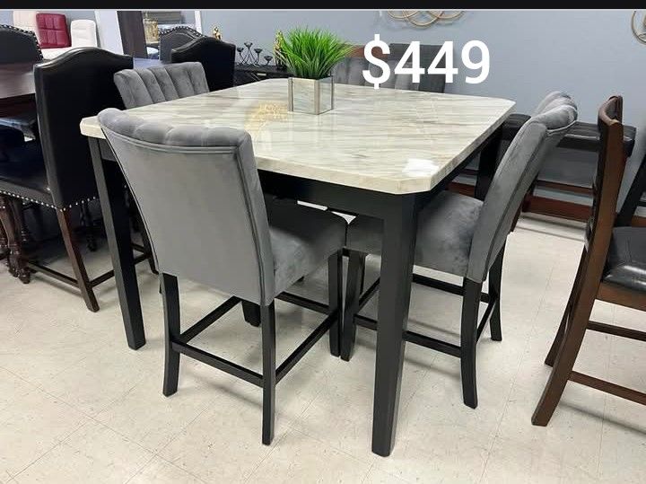 Elegant No Tax 5-Pc Pascal Counter Height Dining Set