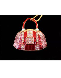 Red Rhinestone Crystal Handbag necklace