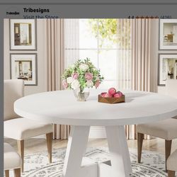 Beautiful White Wood table 47”