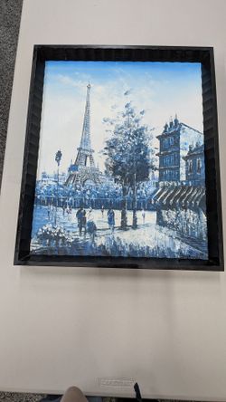Paris Eiffel Tower Framed Oil Painting
