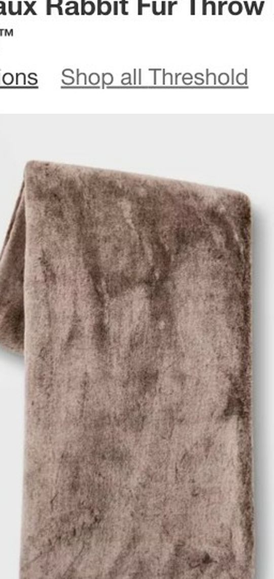 50"x60" Faux Rabbit Fur Throw Blanket - Threshold