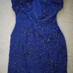 Royal Blue Sequins Party Dress 