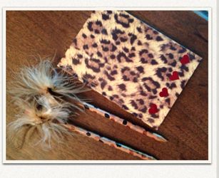 Leopard Diary / Notepad with Two Safari Puff Pencils