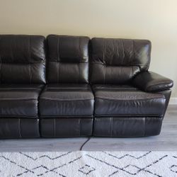 Tomlin Top Leather Power Recliner  Sofa
