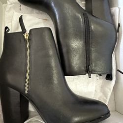 Aldo Black Leather Ankle Boots Size 7.5 See Pictures 