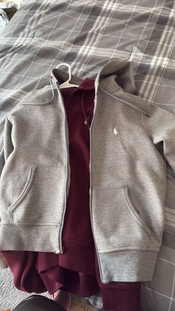Brand new polo jacket maroon & gray