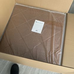 Large Square Ottoman Coffee Table, Linen Solid