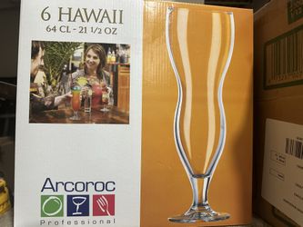 Arcoroc 21.5 OZ Hawaiian Glasses