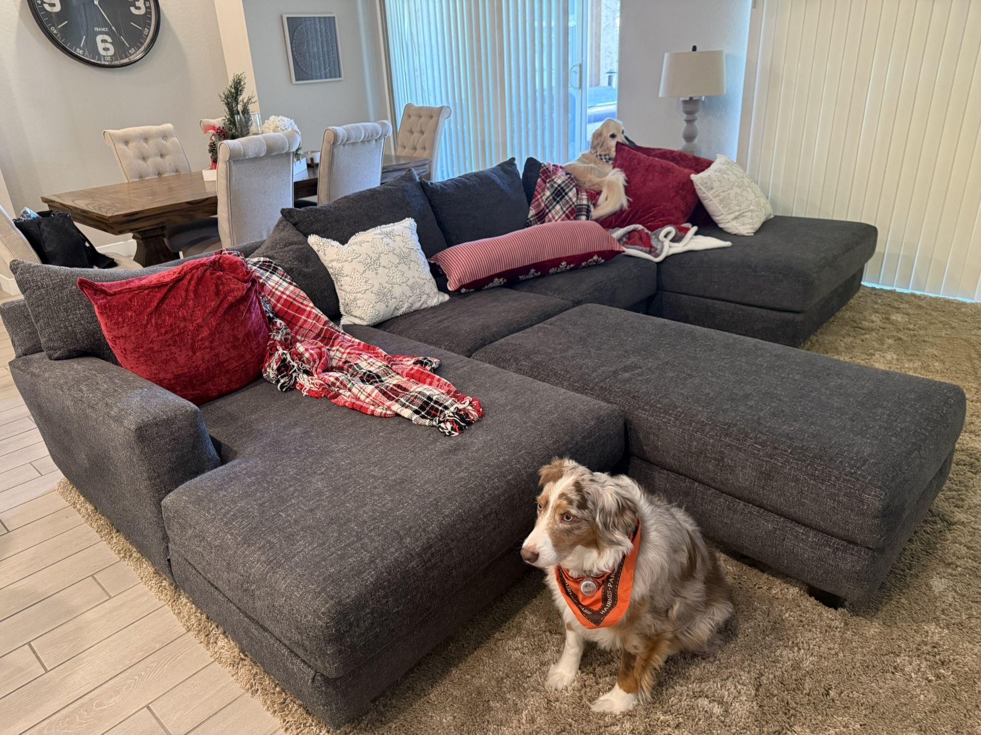 Sectional and ottoman