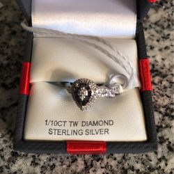 1/10 Ct. Text. Diamond Sterling Silver Women’s Ring