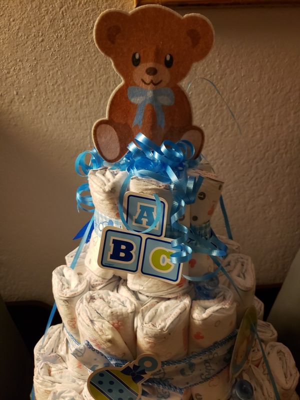 Baby Shower Newborn Diaper Cake Decoration Favor Pack Of Nb