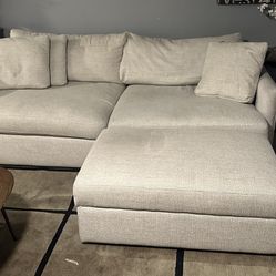 Crate & Barrel “Lounge” Sofa With Storage Ottoman Down Cushions!