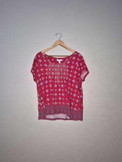 NWOT Charter Club Womens Multi-Color Shortsleeve Blouse Size: 1XL