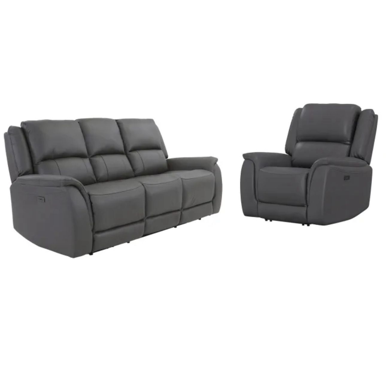 Rockwell Leather Reclining Sofa and Chair