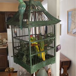Wooden birdcage