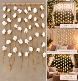 White Floral Hanging Backdrop