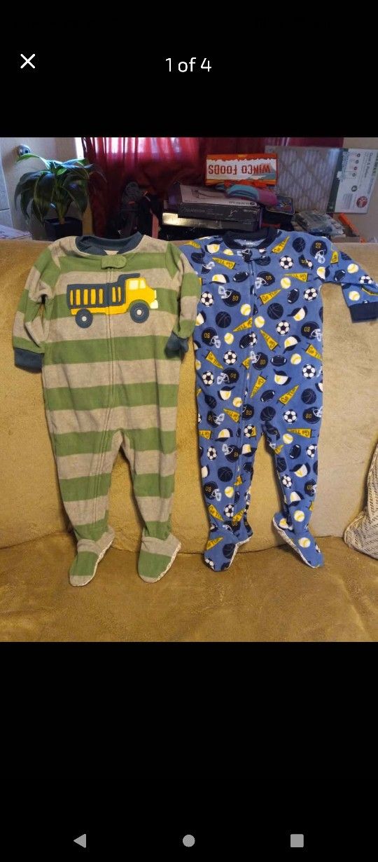 Two New Fleece.Carters Footed Pajamas