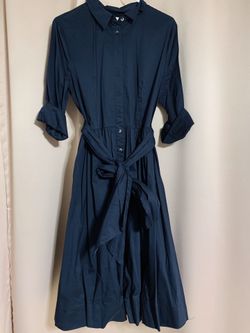 Buttoned navy blue dress