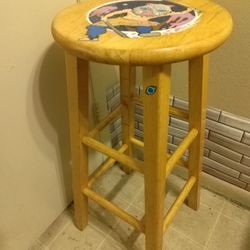 Wood Bar Stools Anime Paintings