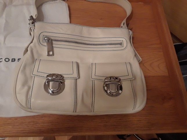 Marc Jacobs Sophie Off White Hobo Leather Italy Made Shoulder Bag 