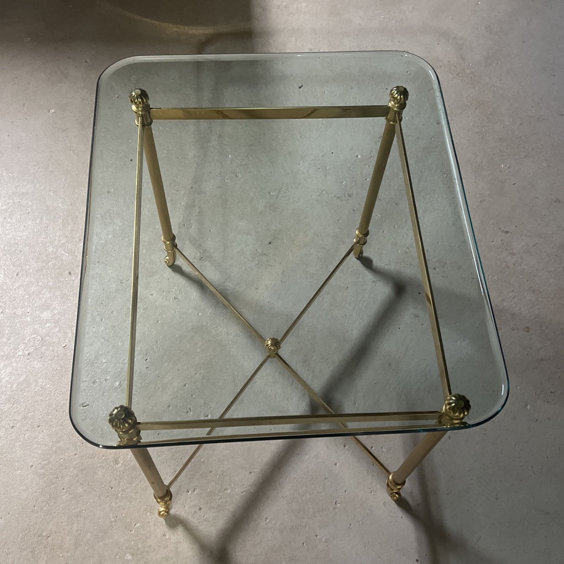 Brass & Glass Table Set