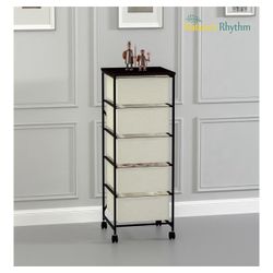 5-Tier Non-Woven Storage Rack, Adjustable Garage Shelving Metal Shelving Unit, Basement Pantry Closet Shelving Miscellaneous Rack for Laundry Bathroom