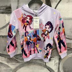 Kpop Demon Hunter Zip-Up Hoodie Size 5 Purple