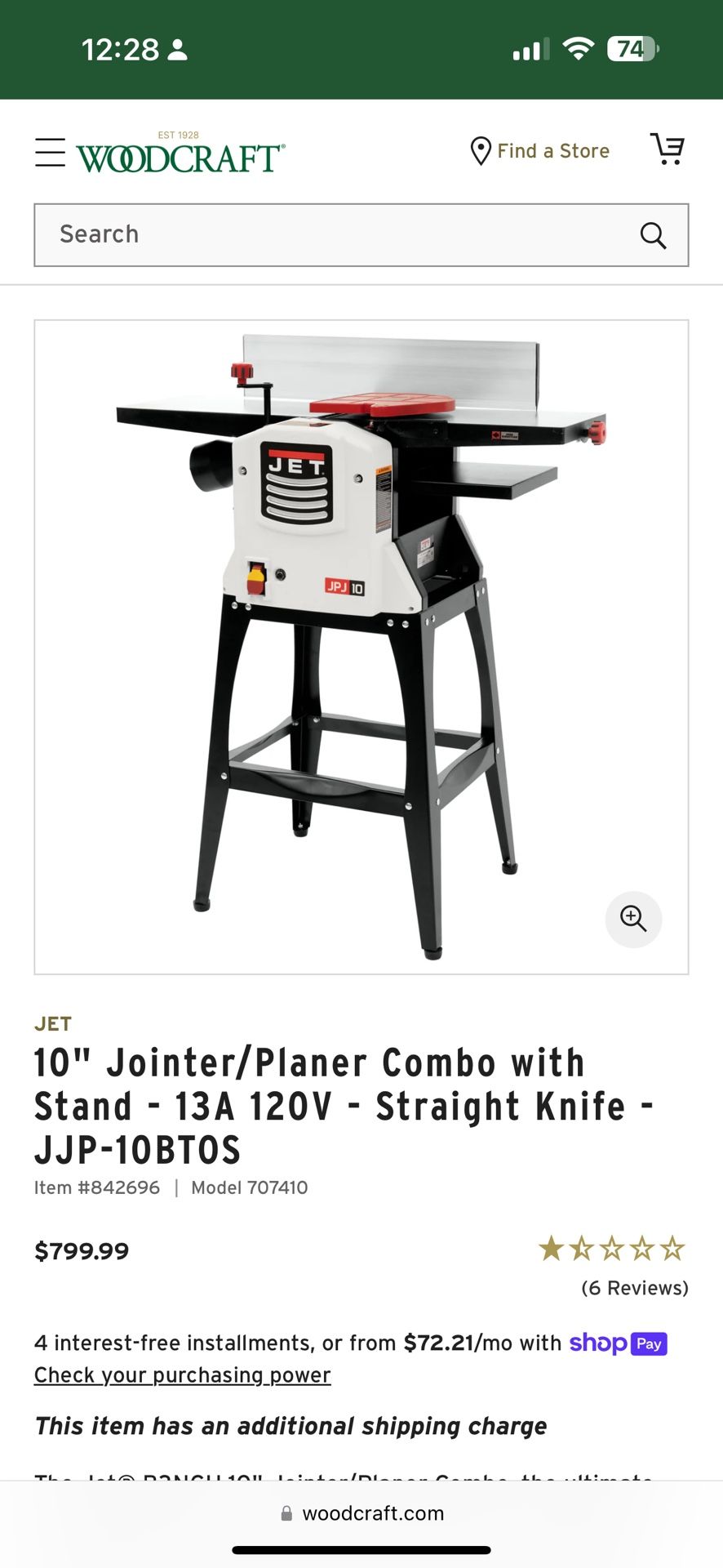 10” Jet Jointer Like New,