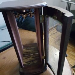 Beautiful Wooden And Glass Necklace Holder 