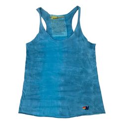 Aviator Nation Racerback Tank Top Womens Large L Blue Tie Dye Sleeveless Beach
