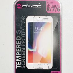 Aconic Tempered Glass Screen Protector Shatter Resistant For iPhone 8/7/6 NEW!!