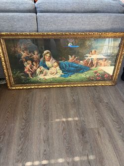 Large Framed Classical Art Print with Gold Frame