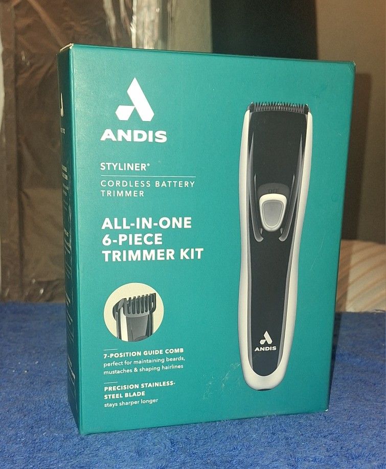 Andis Styliner Trimmer Shave & Trim Kit Black Cordless, Adjustable W/Stand