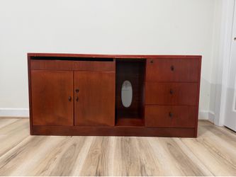 The Best Deal, Brown long desk.