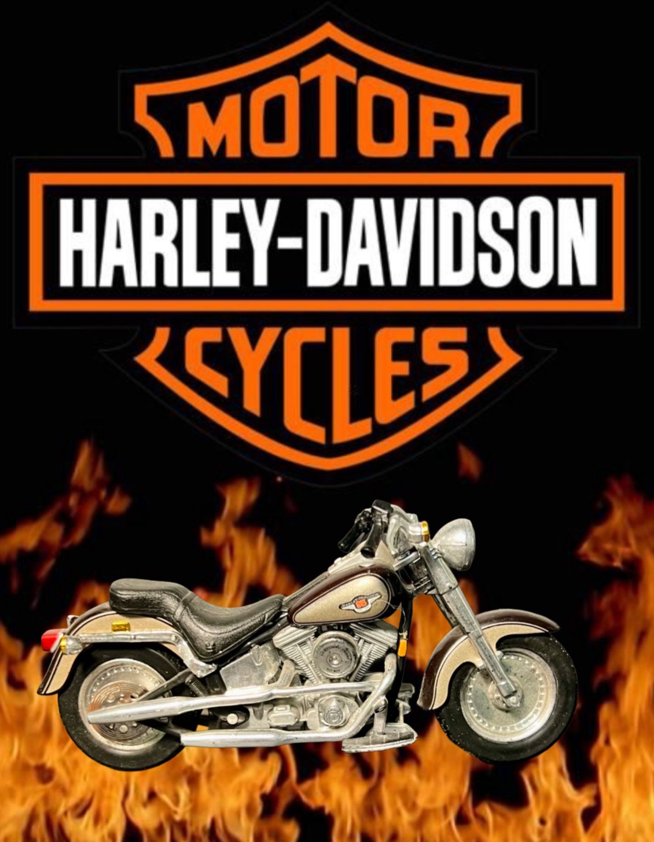 Maisto 1998 Harley-Davidson FLSTF Fat Boy Die-Cast Motorcycle 1:18, 5”