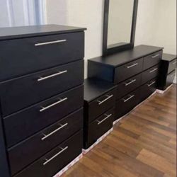 Dresser With Mirror Chest And Two Nightstands *** Fast Delivery 