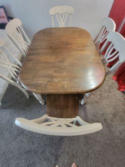 Dining table 6 chairs solid wood